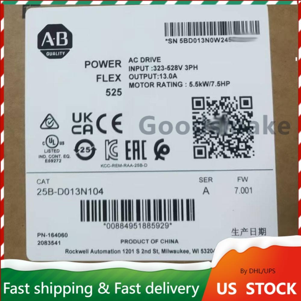 2022 AB PowerFlex 525 AB 25B-D013N104 AC Drive 25BD013N104 NEW GOO