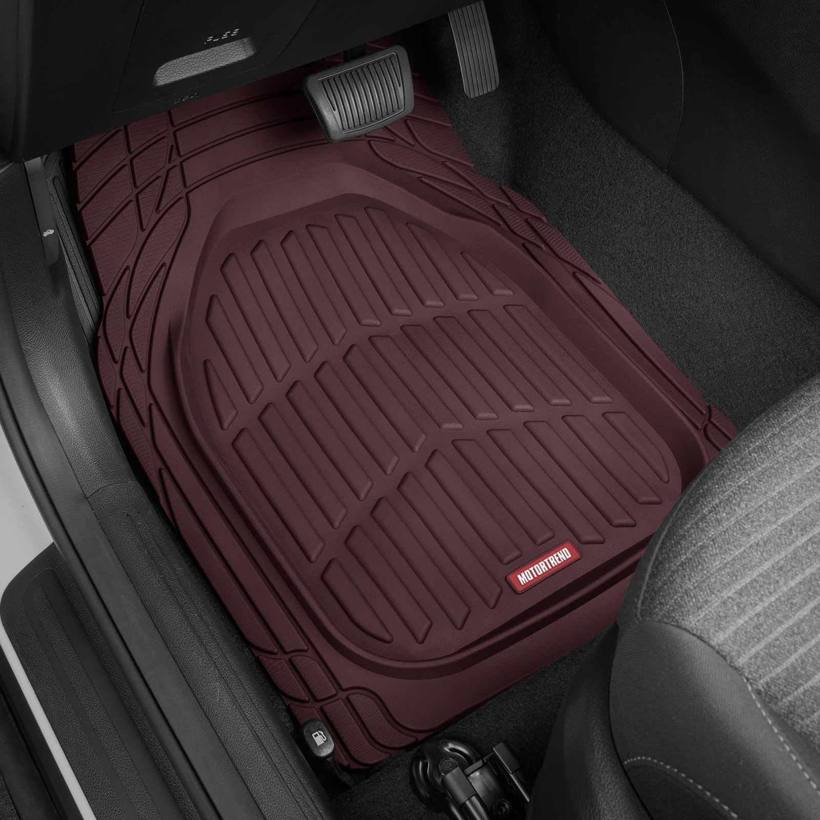 Bdk Red All Weather Heavy Duty Car Floor Mats Interior Liners For Auto Van