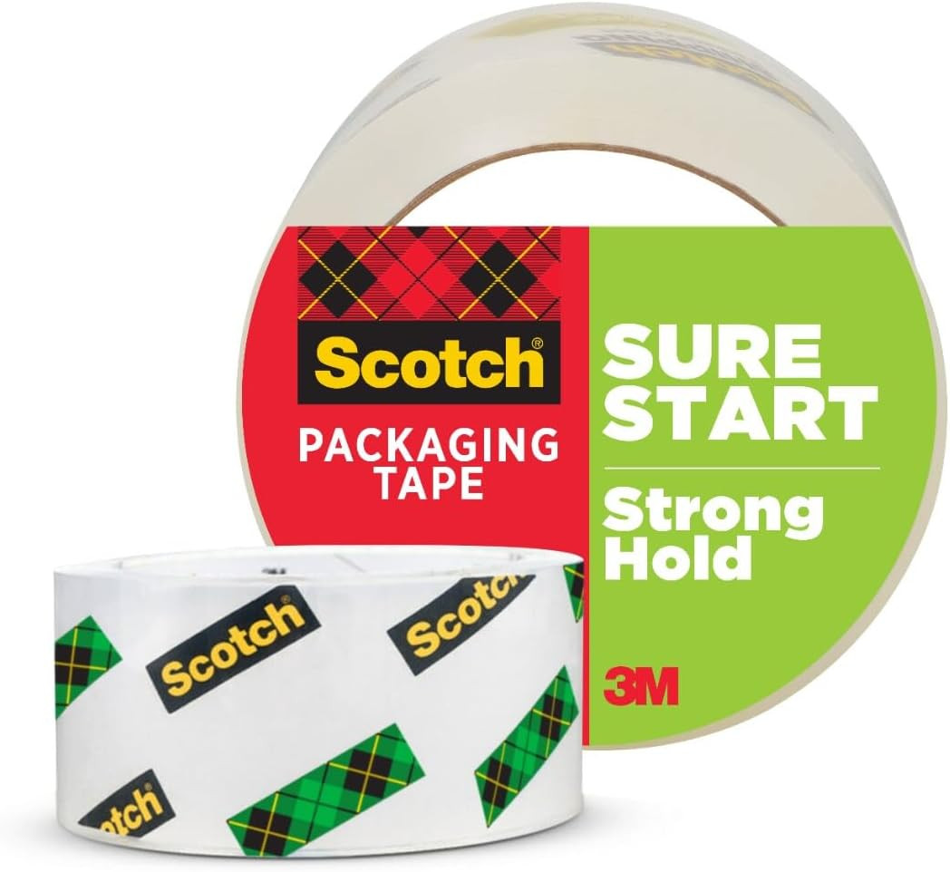 NEW Scotch Sure Start Shipping Packaging Tape 1.88 Inch x 54.6 Yd Clear 3 Core