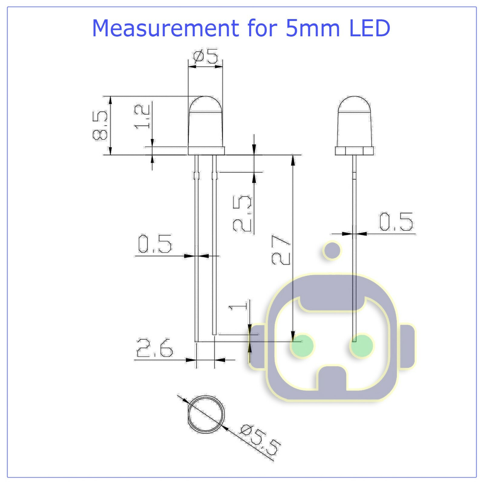New 3mm 5mm 8mm 10mm LED Light Emitting Diodes Clear White Red Blue Green Lights