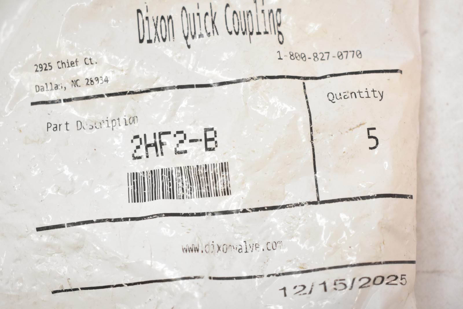 Dixon 2HF2-B Quick Coupler Socket Only Brass Hydraulic Air Fittings Lot 5 1/4″