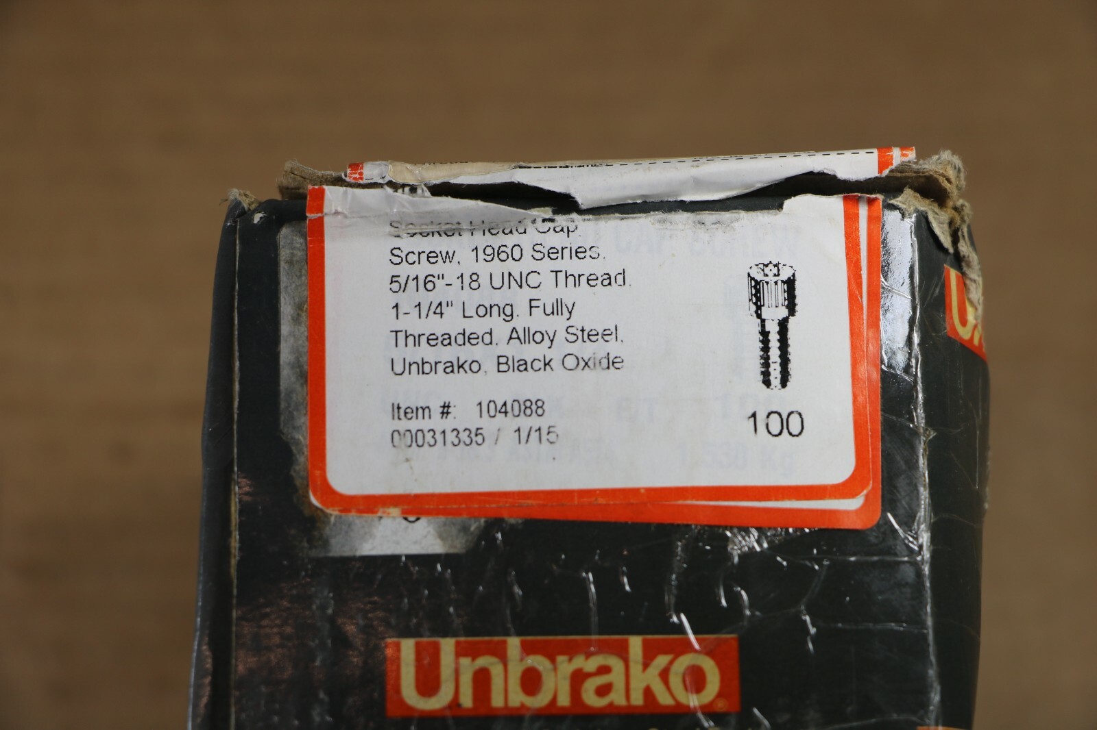 Unbrako 5/16″-18 X 1 1/4″ Socket Head Cap Screws #104088, 100 Pieces