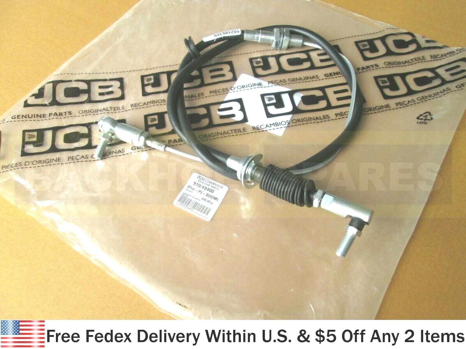 JCB PARTS – GENUINE JCB CABLE LOCK ASSEMBLY BOOM (PART NO. 910/48400)