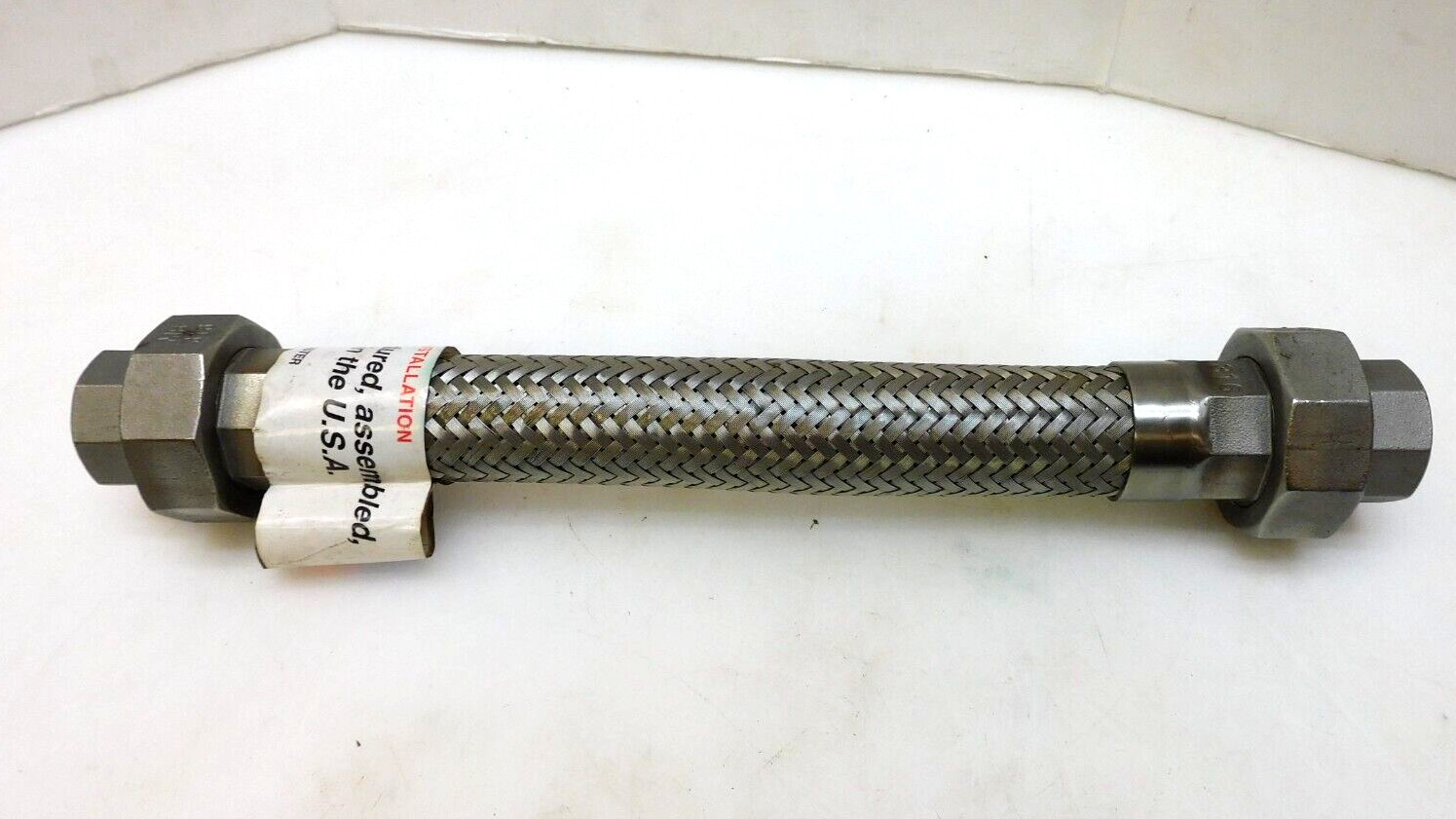 NO NAME 12″ BRAIDED FLEX S/S STAINLESS HOSE W/ 3/4″ NPT 316 STAINLESS UNIONS
