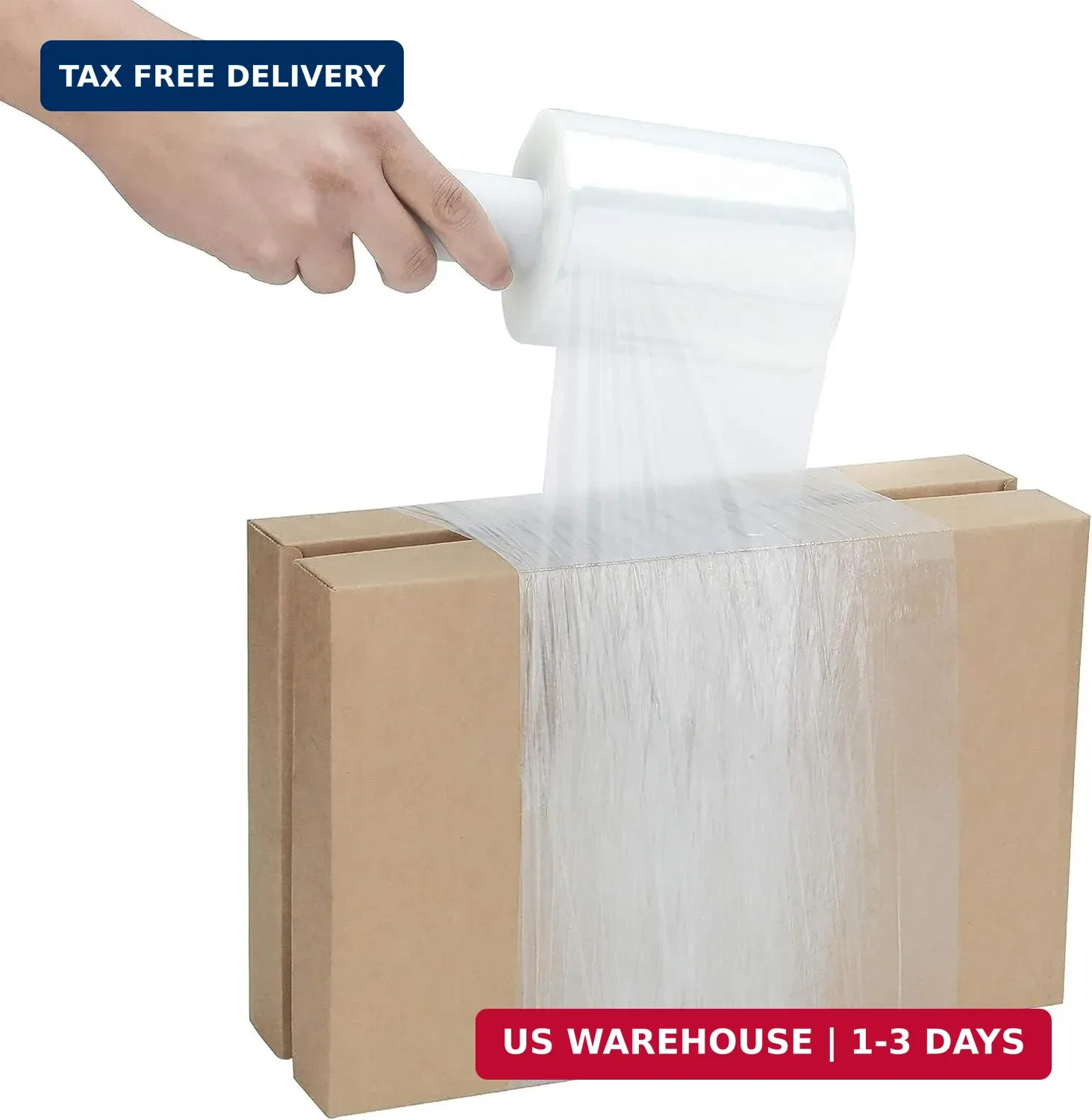 PSBM Mini Stretch Wrap with Extended Core Handles, 12 Rolls 5 Inch x 1000 Feet 8