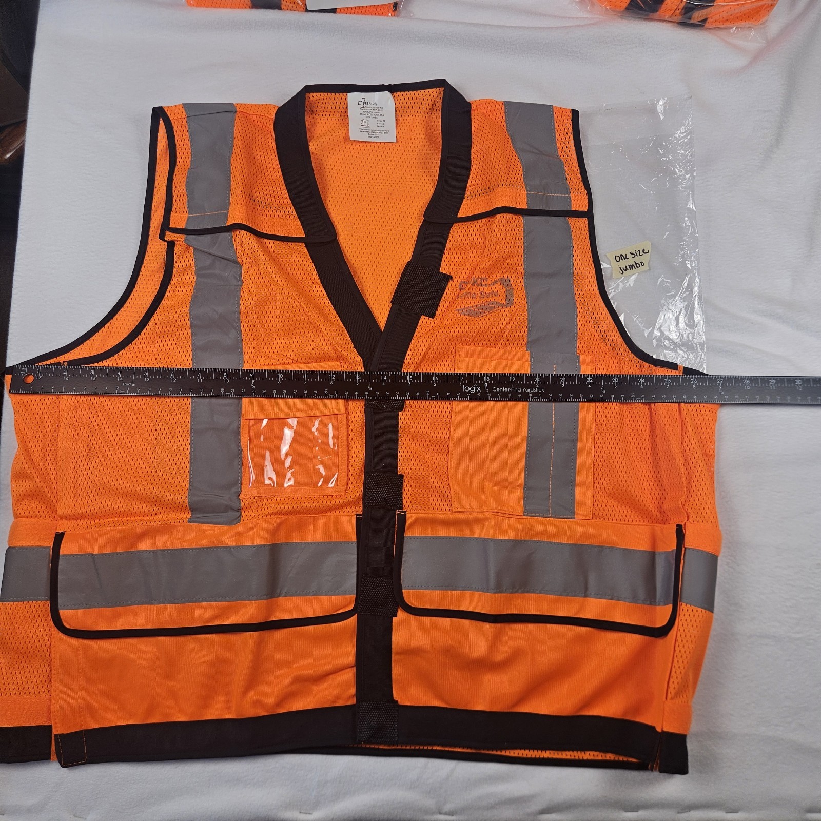 Lot 3 ORR Safety ANSI Class 2 Type R Hi Vis Orange Mesh Safety Vest Big & Tall