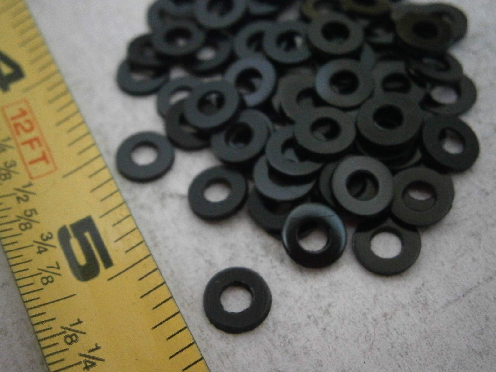 Seastrom 5610-20-31-BLK Flat Washers .120 ID .250 OD Nylon Black Lot of 100#2424
