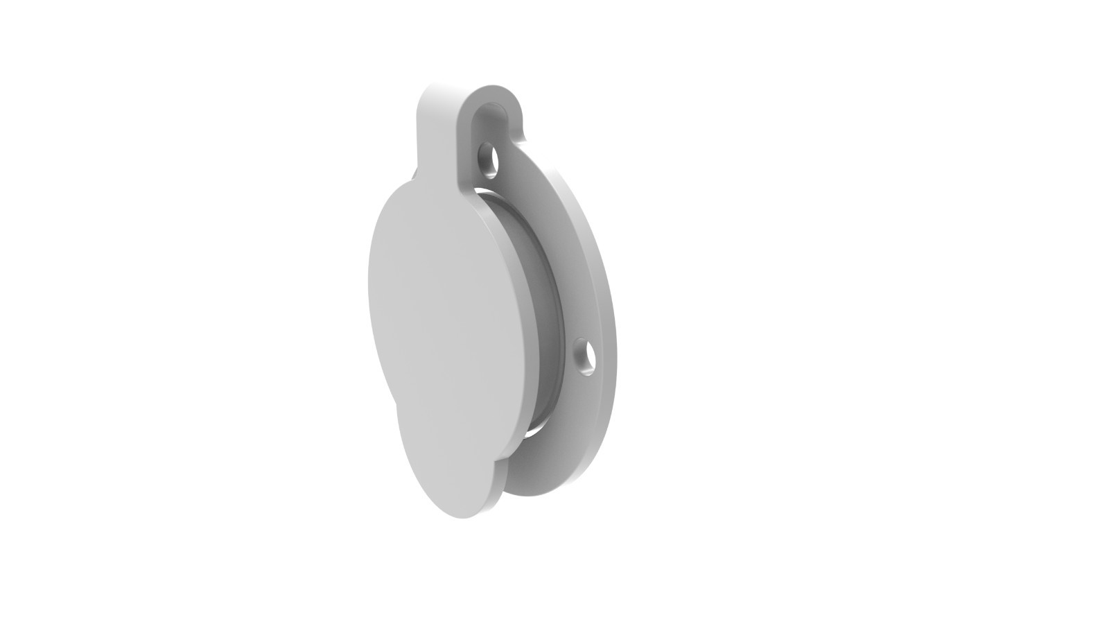 White Rubber Waterproof Flip Cover Flanged Power Inlet 1.73″ Cap Marine RV Boat