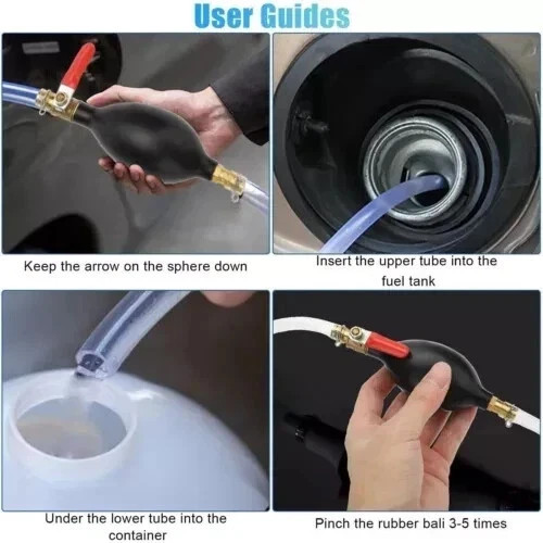 Siphon Hand Pump Portable Manual Car Fuel Transfer Pump for Gas Gasoline Petrol