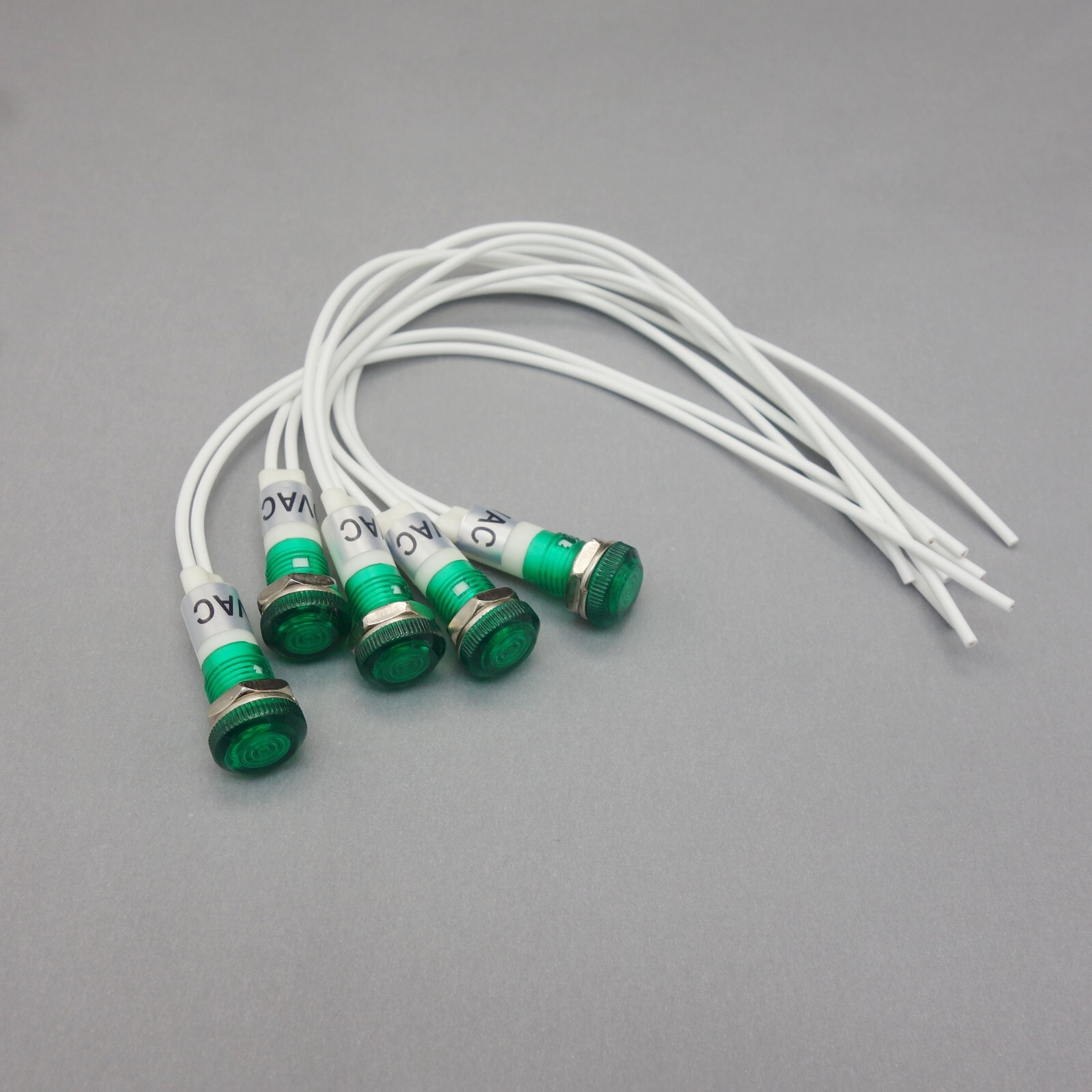 10Pcs 120V AC 10mm GREEN Panel Mounting LED Indication Signal Pilot Lights