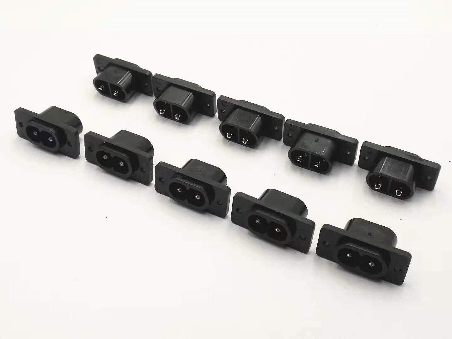 10 Pcs AC 250V 2.5A IEC320 C7 Male Panel Mount Power Inlet Socket