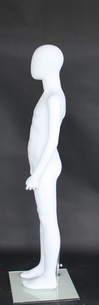 10 years Full Size Child Boy Mannequin 4 ft 7 in H Abstract Head White CB10E-WT