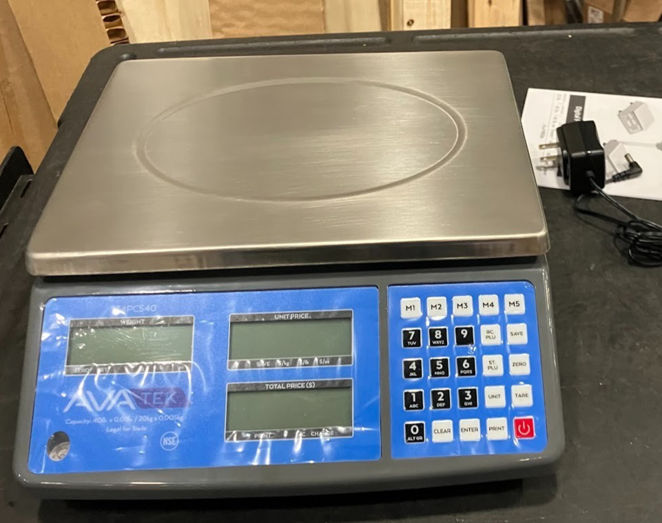 AvaTek PCS40 40 lb. Digital Price Computing Scale, Legal for Trade