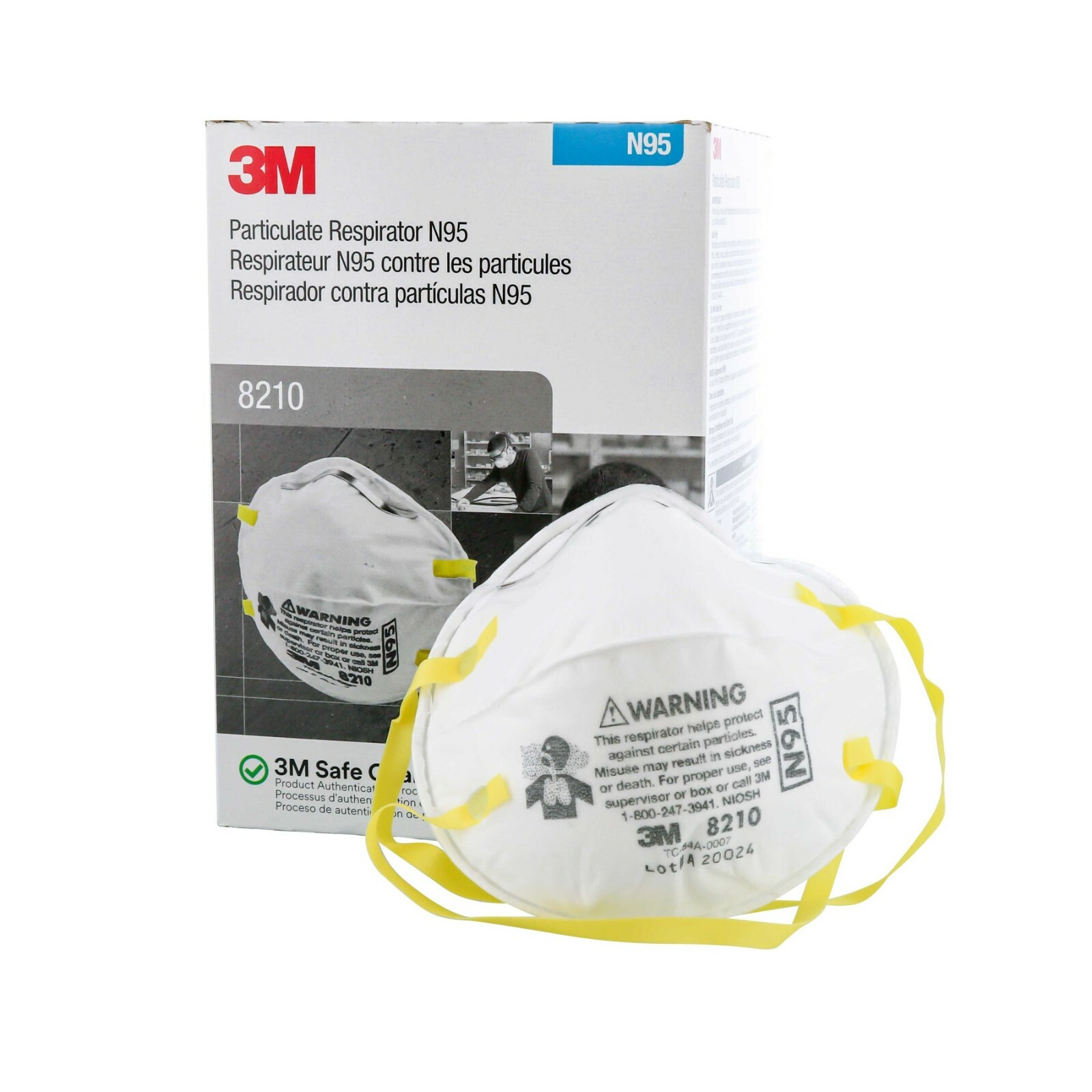 NEW 3M 8210 N95 Disposable Particulate Respiratory Protection Mask PPE NIOSH