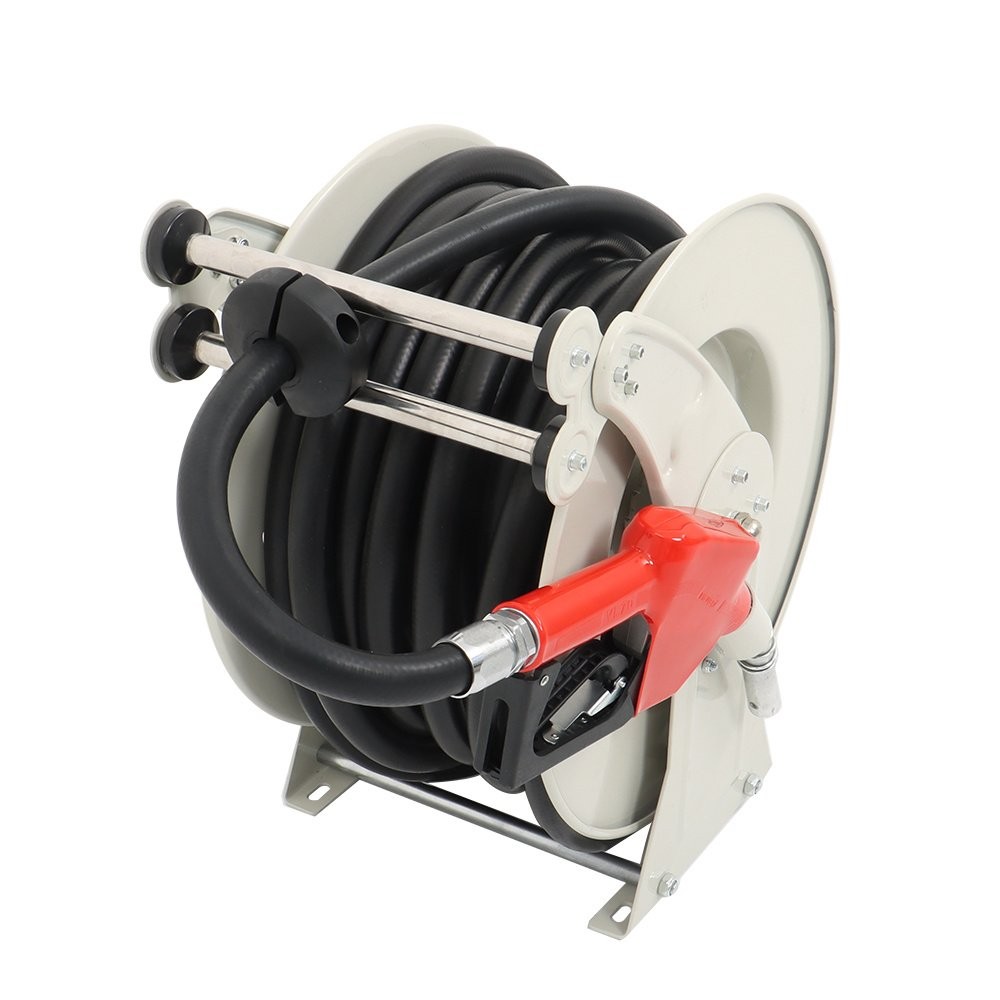 Diesel Hose Reel 3/4″ × 50′ Auto Refueling Nozzle Gun Fuel Hose Reel Retractable