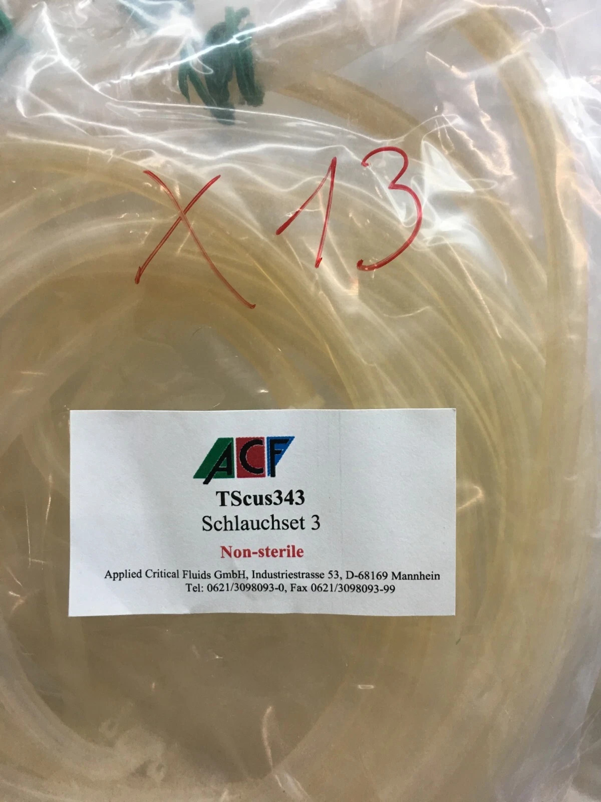 Applied Critical Fluids ACF PN TScus343 Schlauchset 3 Tubing Lot 13 Packs