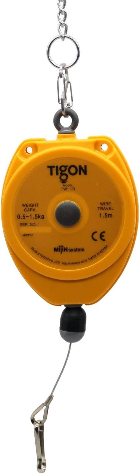Tigon TW-1R Retractor, Spring/Tool Balancer (Load Capacity: 0.5-1.5 Kg/1.1-3.3 L