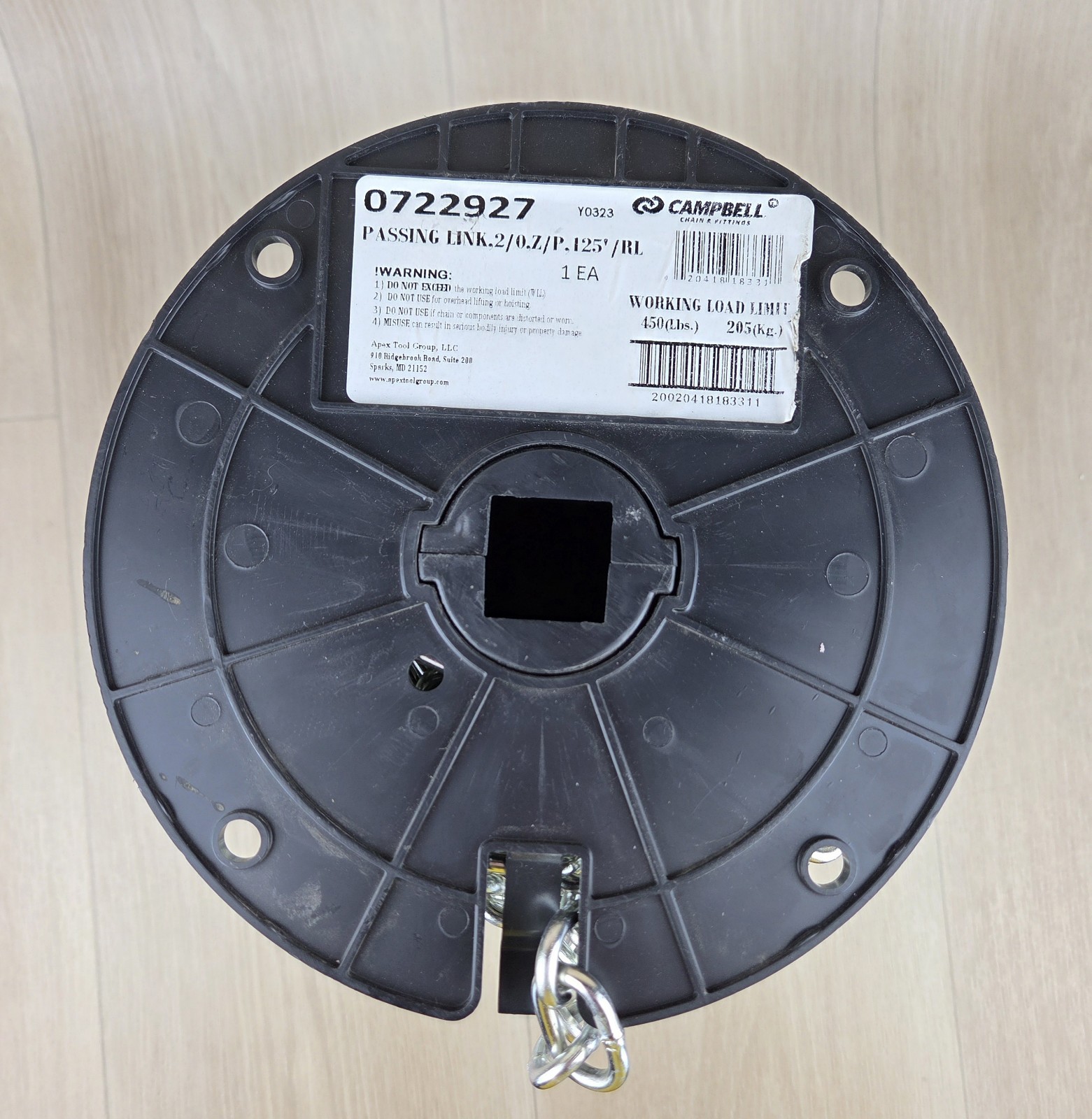 CAMPBELL 2/0 Passing Link Carbon Steel Chain Spool 125 FT #0722927