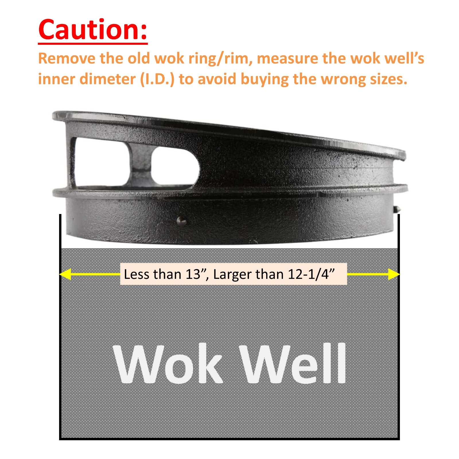 Leyso WR-CIR133 13″ Cast Iron Rim to Replace Old Wok Ring for Chinese Wok Range