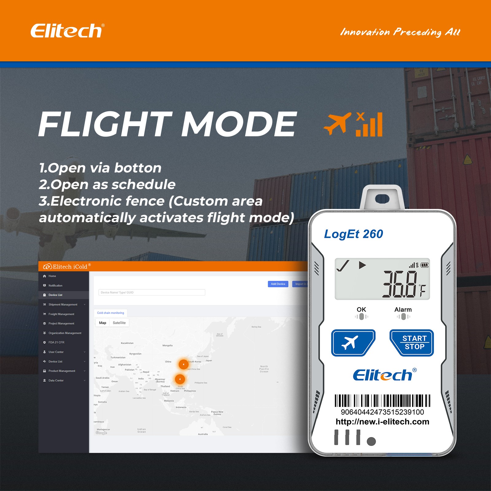 Elitech RCW-360 Plus WiFi Temperature Data Logger Internal Sensor Temp Recorder