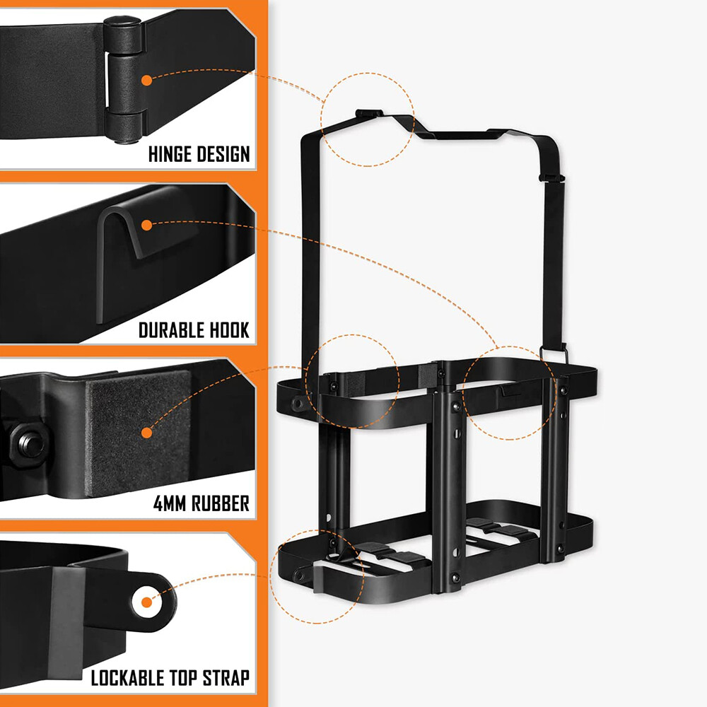 2pc 5.28 Gallons/ 20L Jerry Can Holder Kits Bracket Mount Gas Rack Oil Tank Fuel