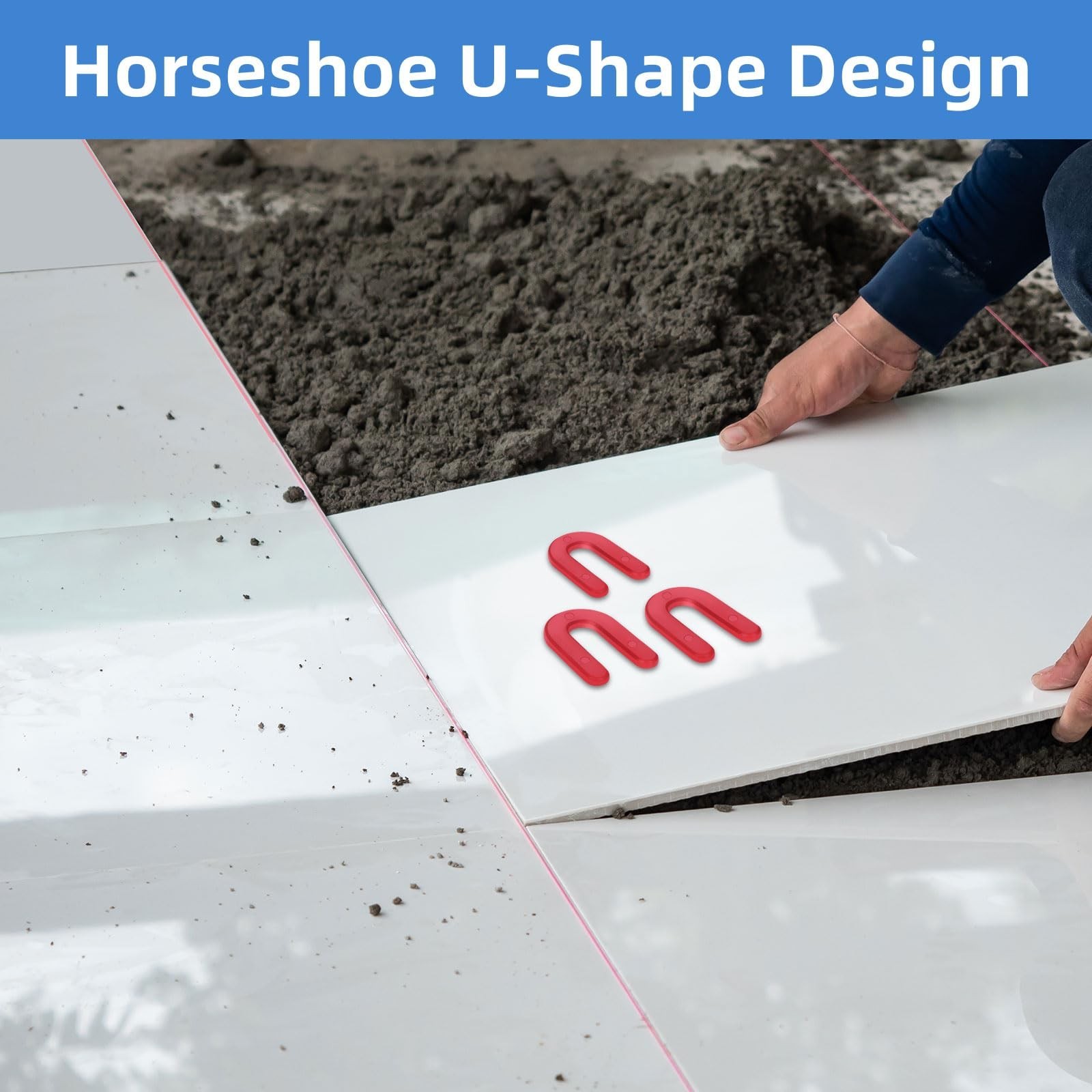 1/8 Inch Plastic Horseshoe Shims U Tile Spacers, Tile Leveling System Tile Sp…