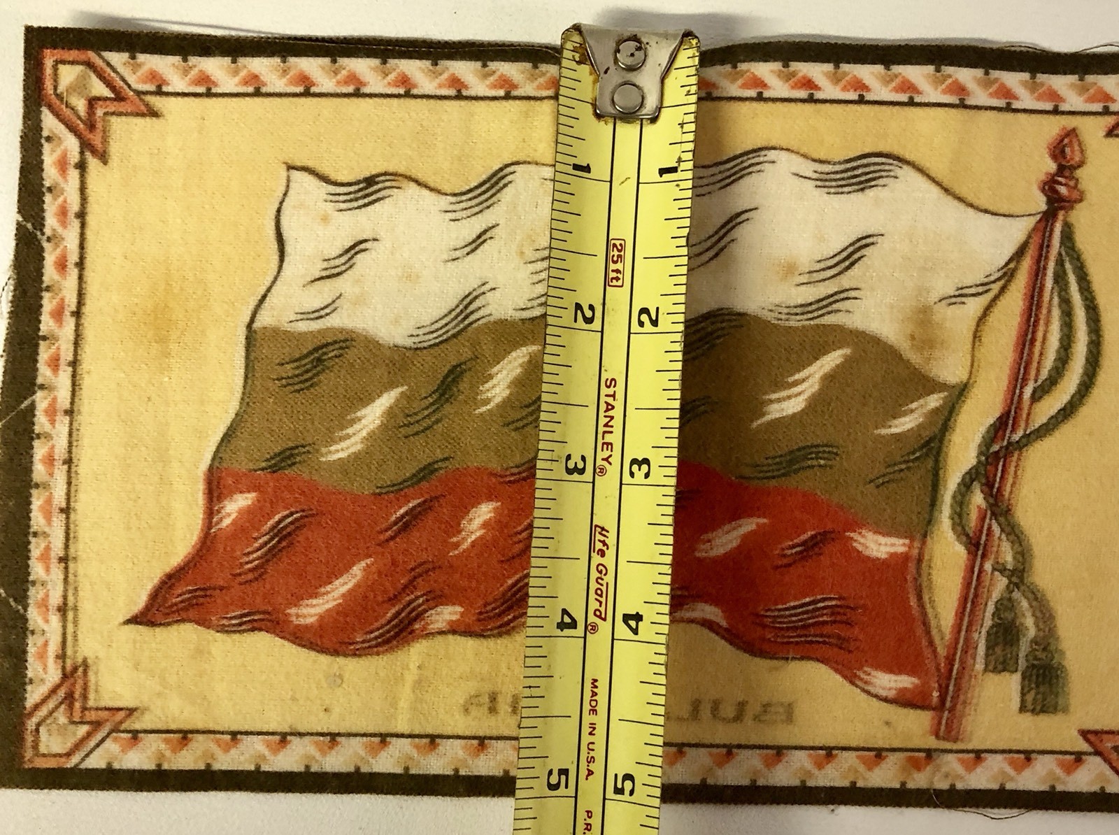 ANTIQUE c1910 CIGAR FELT TOBACCO FLAG 5.25″ X 8.5″ BULGARIA in GREAT CONDITION!
