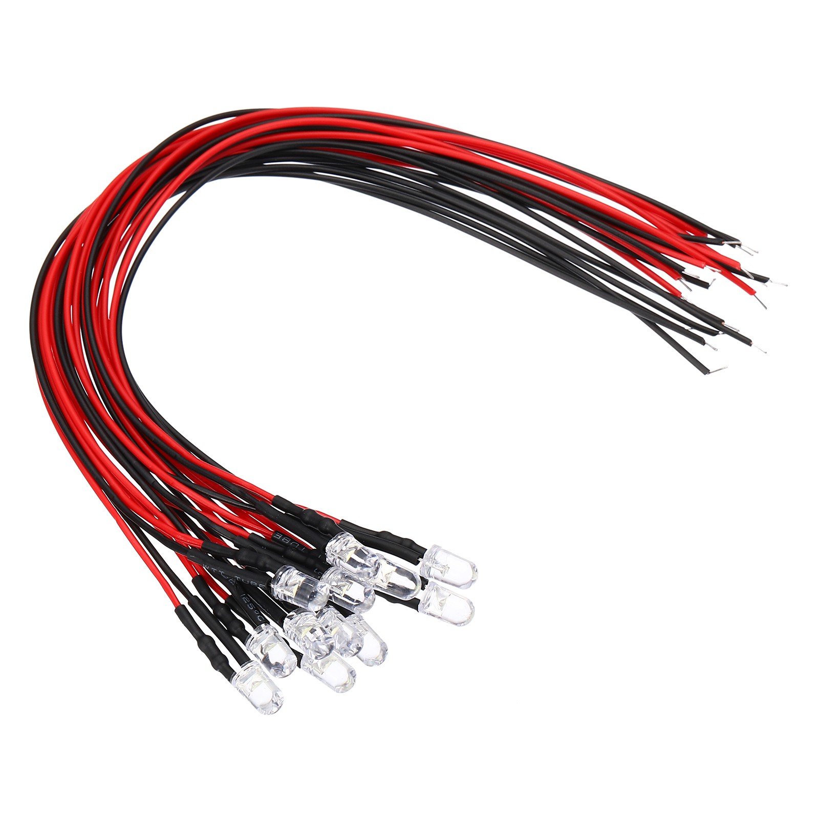12 Pcs 3V 5mm LED Light Emitting Diodes Pre Wired LED Lamp Bulb Red Light