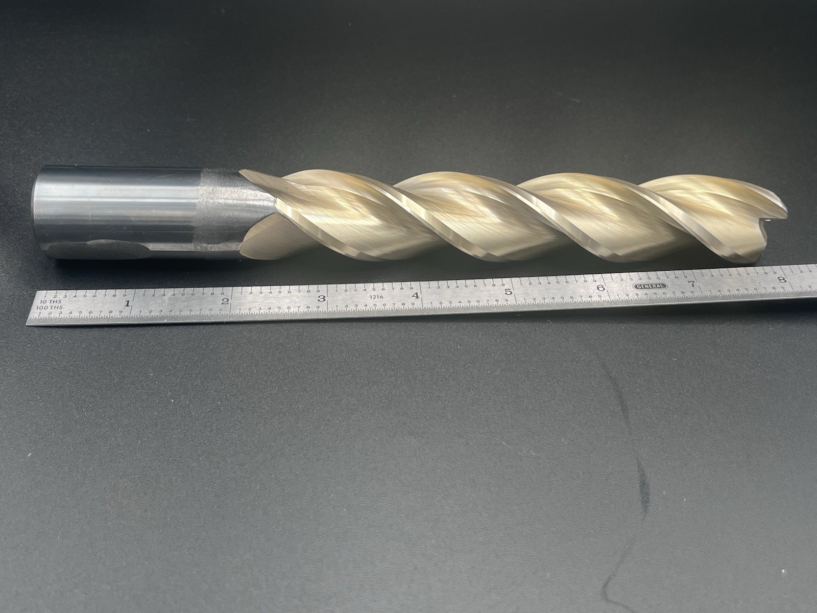 Accupro 65249633 1” Solid Carbide Corner Radius End Mill 3FL 5” LOC 8” OAL