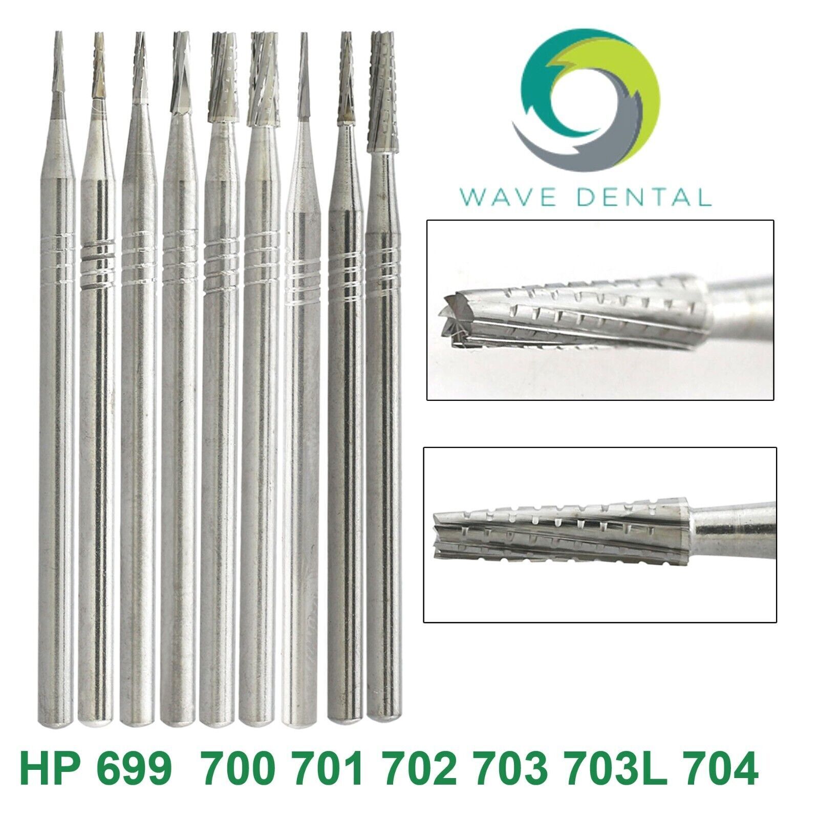 WAVE Dental Latch Carbide Burs Round RA Slow Speed Straight Handpiece Bur 44.5mm