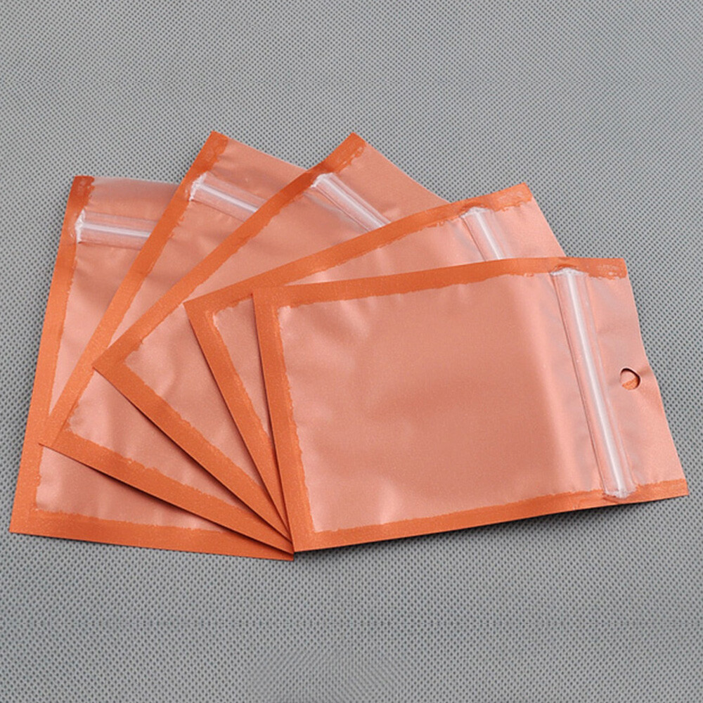 Variety of Sizes/Colors for Clear/Color/Silver Zip Bag w/ Hang Hole (100/Pack)