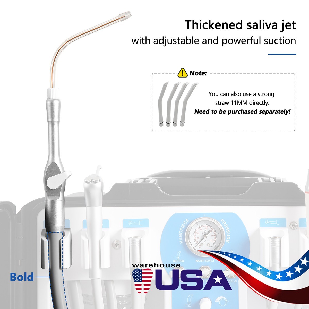 Dental Portable Delivery Unit Mobile System with Air Compressor Scaler/Tubing