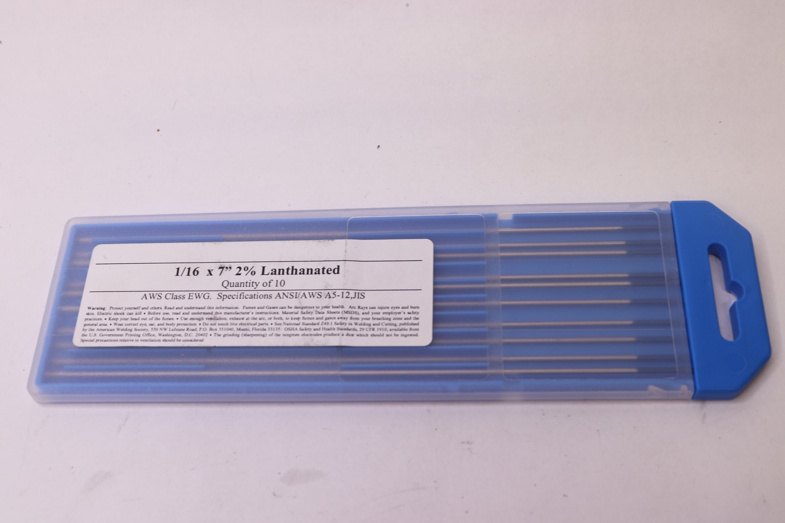 (10-Pk) 2% Lanthanated Tungsten Electrode Ground 1/16″ x 7″ 116-7GL2