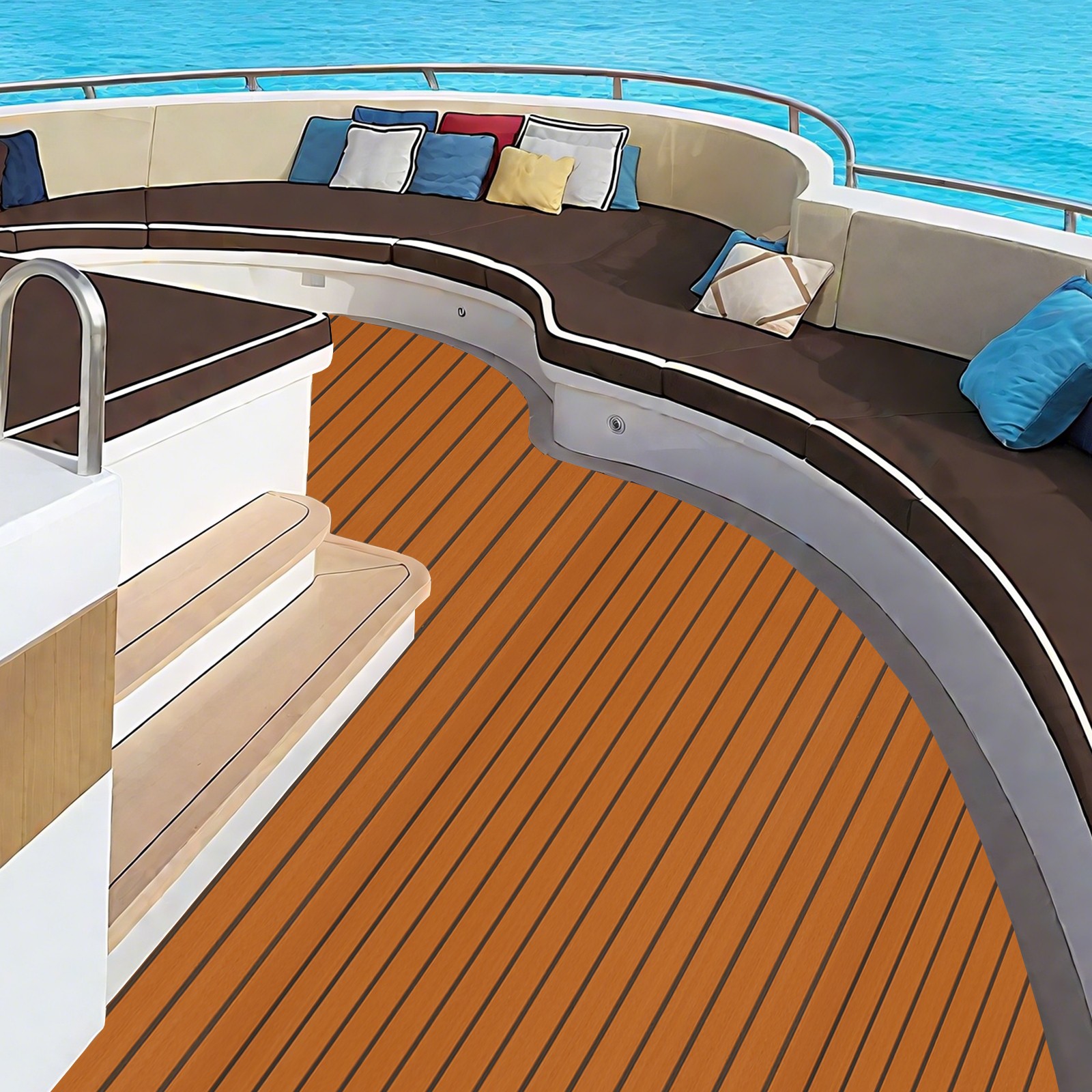 106*35″ Yacht RV Boat Flooring Decking Sheet Pad EVA Foam Faux Teak Marine Mat