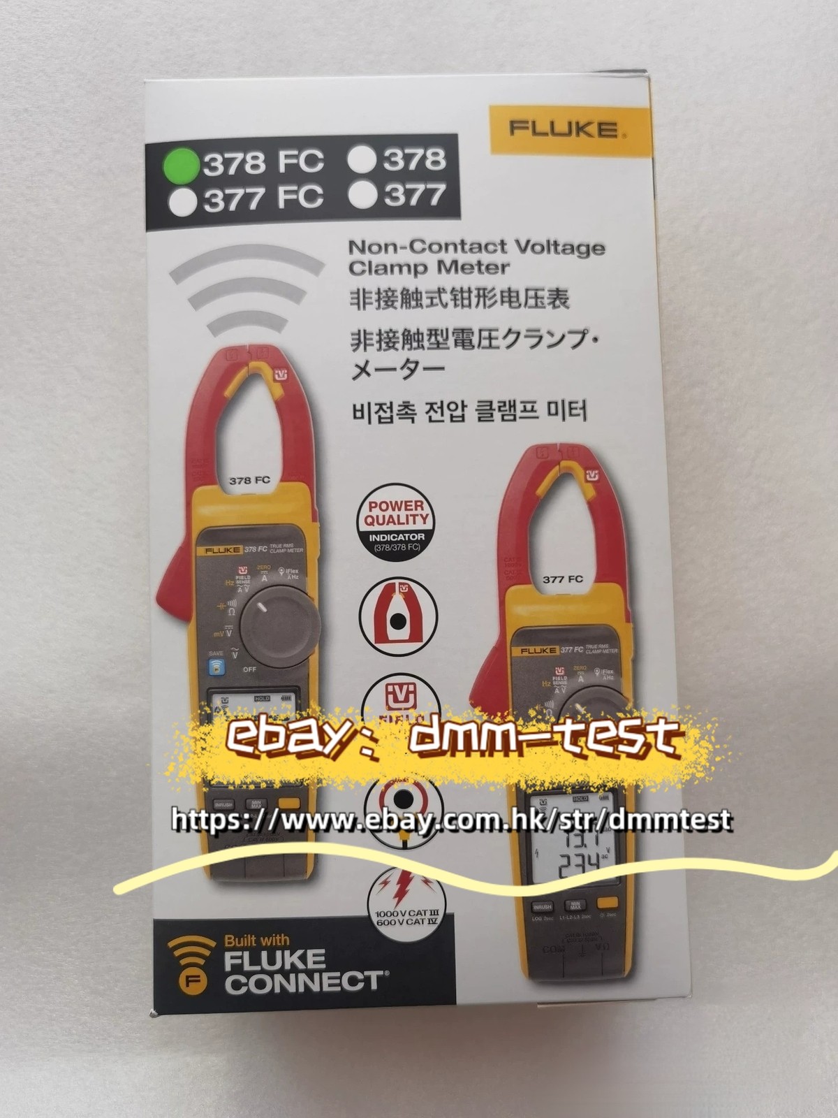 FLUKE378 FC NON-CONTACT VOLTAGE CLAMP METER W/FIELD SENSE&IFLEX/FREE SHIPPING/dm