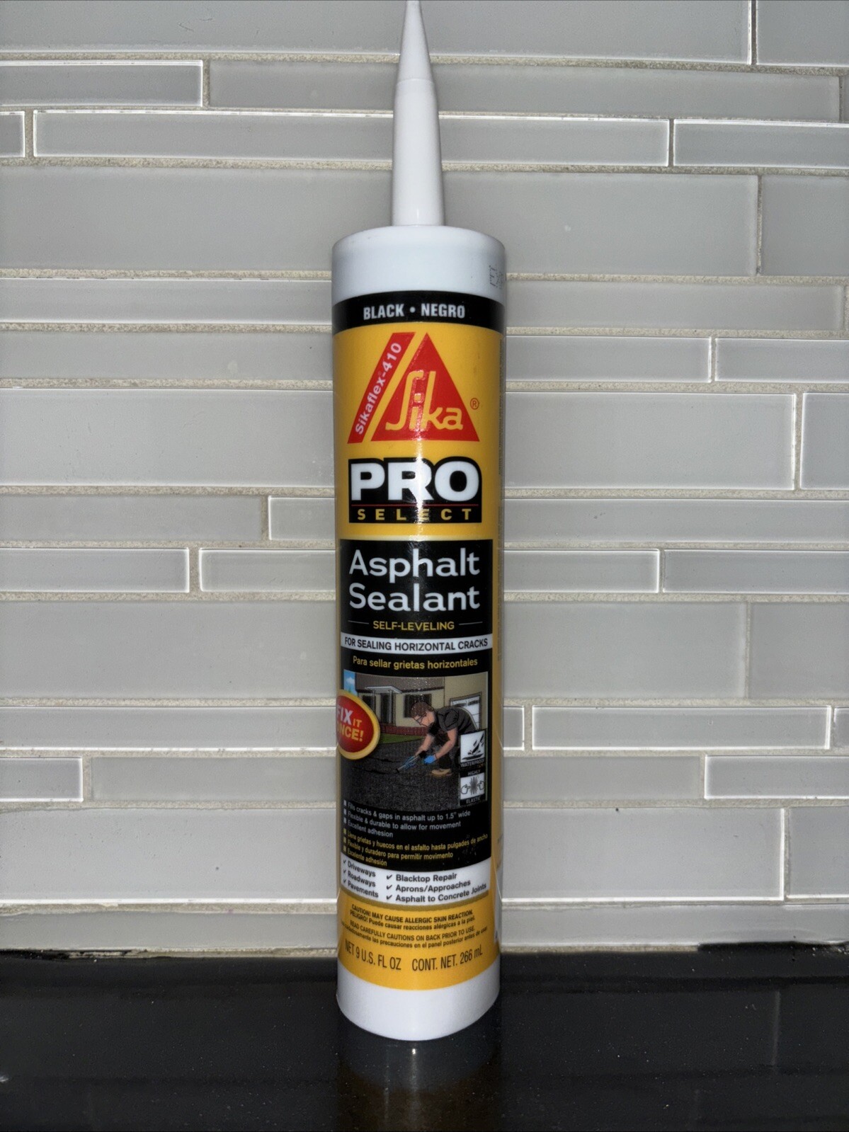 Sikaflex-410 Asphalt Sealant, Black, self-Leveling Hybrid sealant for Filling Cr