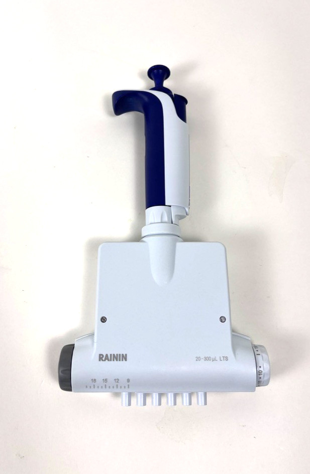 Rainin Pipet-Lite, XLS Adjustable Spacer 6-Channel Pipette, 20-300 μL, Tested