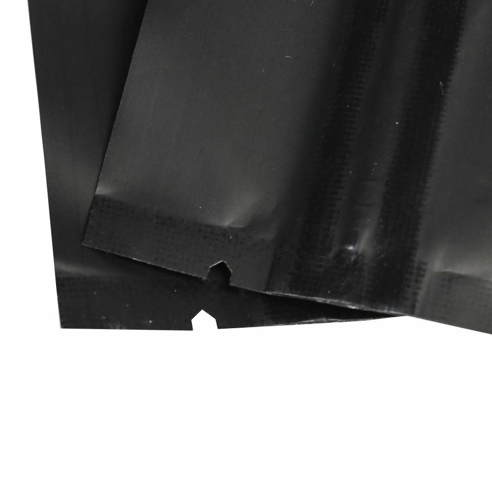 Flat Black Metallic Mylar Zipper Resealable Bags in Variety Quantities & Sizes