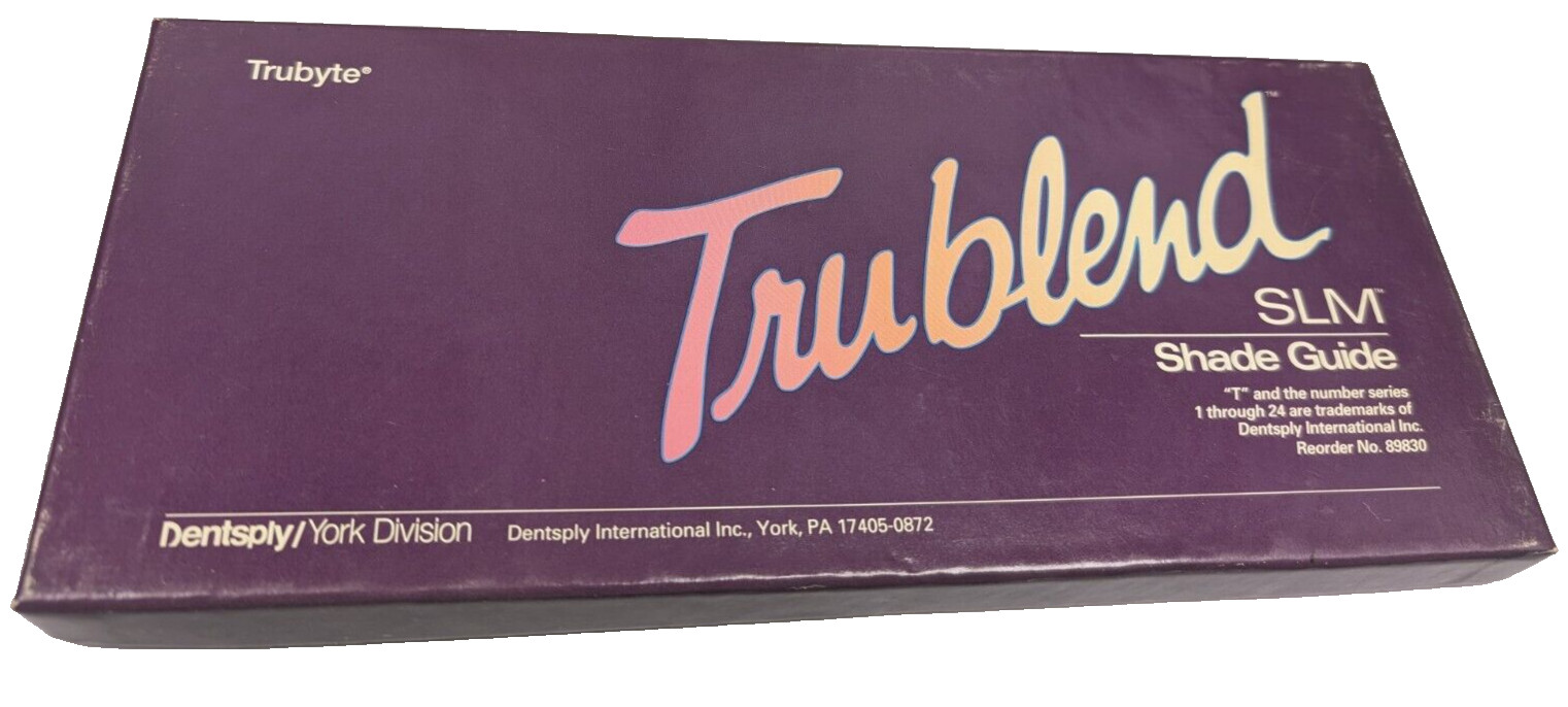 Tooth Shade Guide for Denture Teeth Dentsply Trubyte Trublend SLM “T”