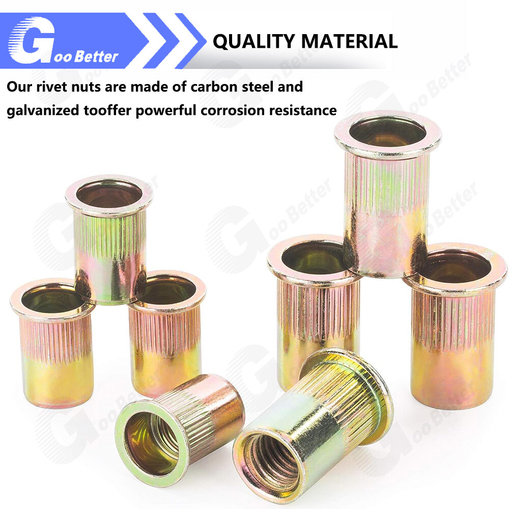 860Pcs Rivet Nut Kit UNC Rivnut Nutsert Assortment #6-32 #8-32 #10-24 1/4″ 5/16″
