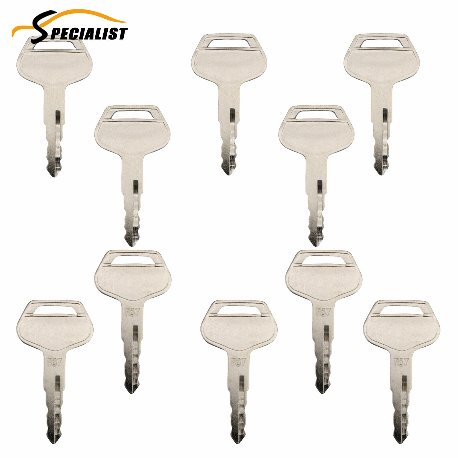 10pcs Keys 787 For Komatsu Heavy Equipment Key Excavator Dozer Loader Backhoe