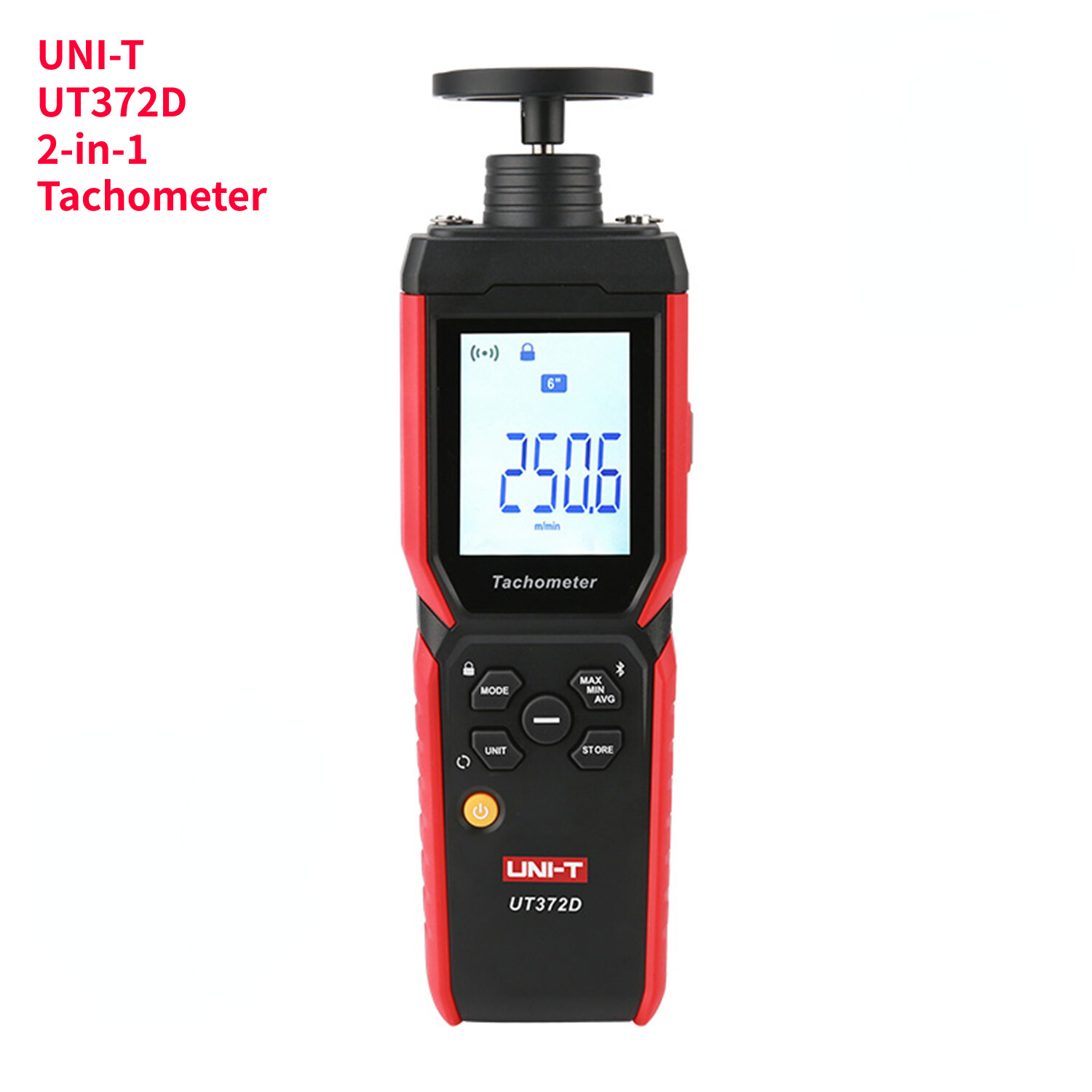 UNI-T UT372D 2-in-1 Tachometer Contact Non-contact measurements MAX/MIN/AVG/HOLD