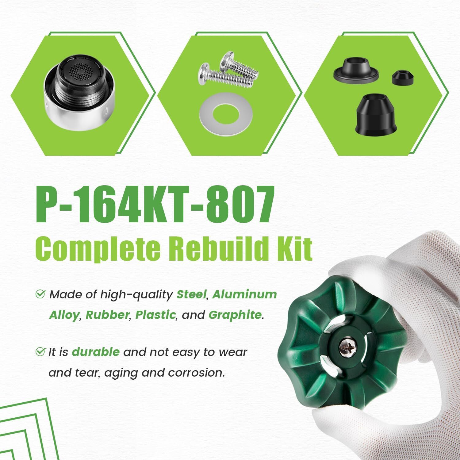for Prier P-164KT-807 P-164 Overhaul Kit Complete Wall Hydrant Service Repair