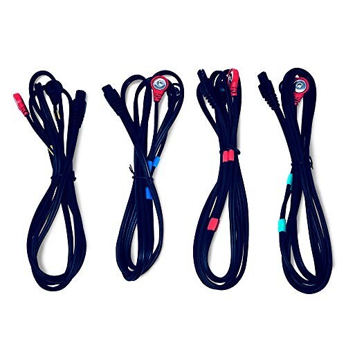 Compex Compatible Replacement Lead Wires, 4 Pack, with 3.5mm Snap connectors
