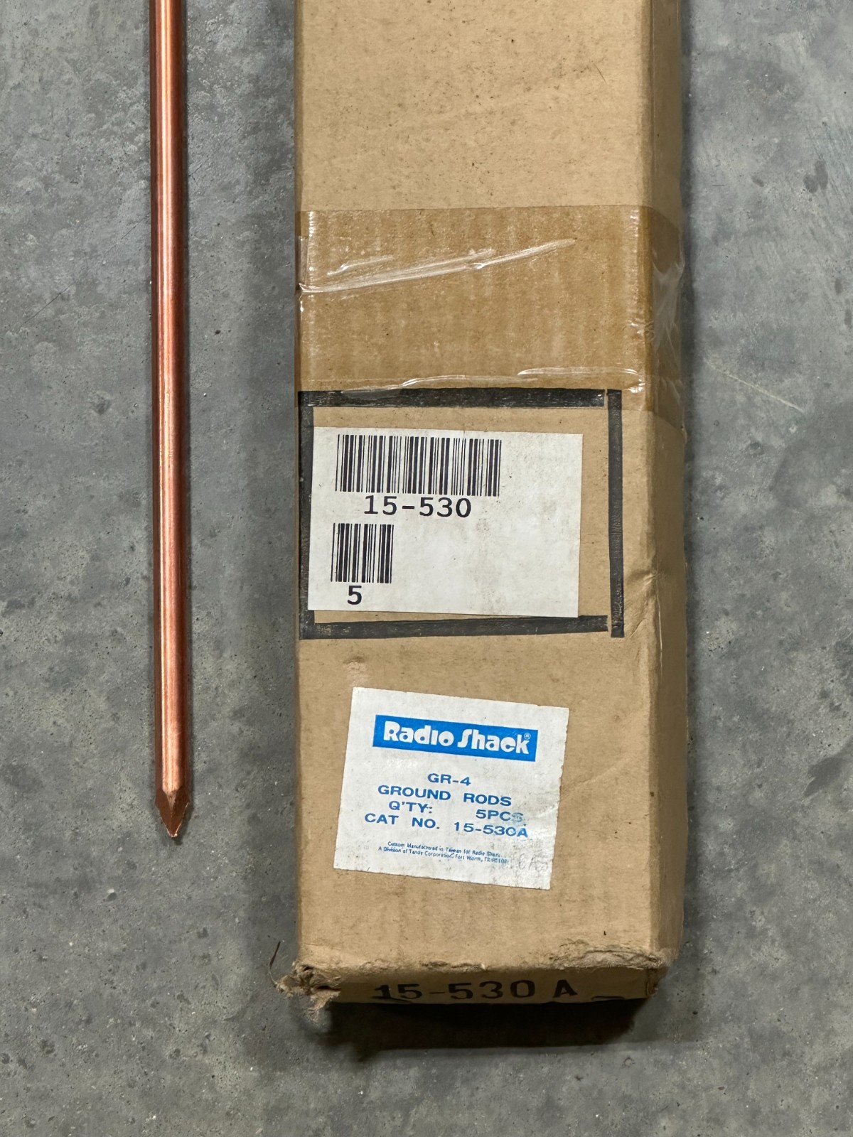 5 NEW Pointed End Ground Rod: 5/8 In Dia, x 4 Ft Copper Bonded Radio shack