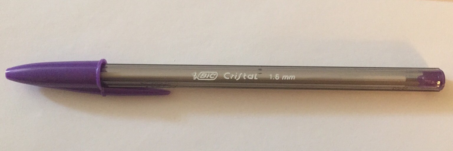 Lot of 6 PURPLE Bic Cristal Ballpoint Pens 1.6mm, Xtra-Bold