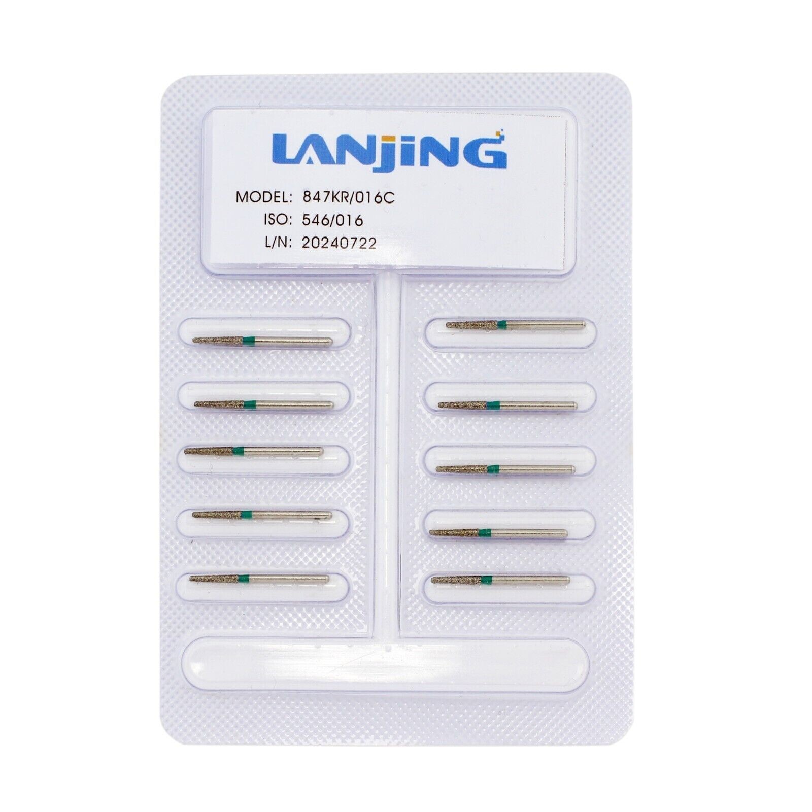 10pcs/pk Dental Diamond Burs FG 847KR-016C Modified Flat Taper Coarse High Speed