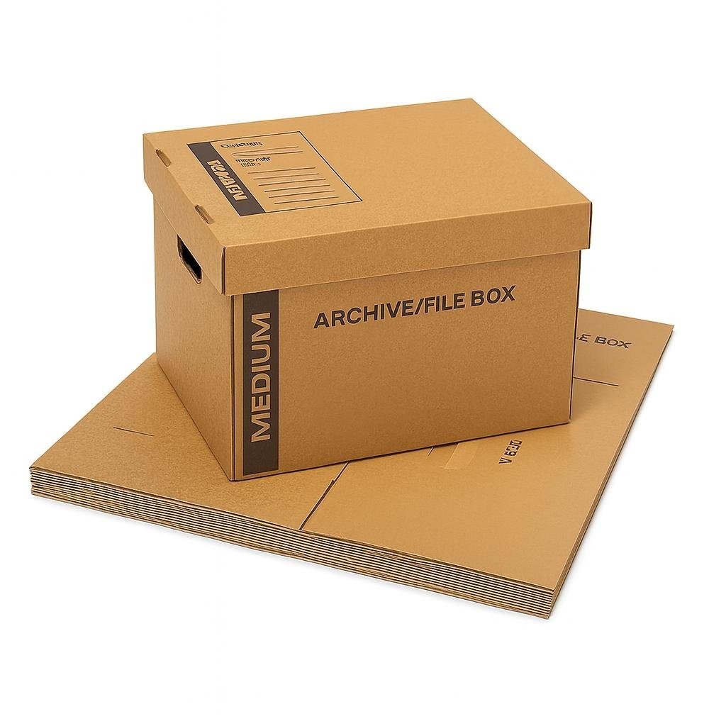 12 – Pack 18x15x14 Medium Standard File Storage Moving Box with Lid…