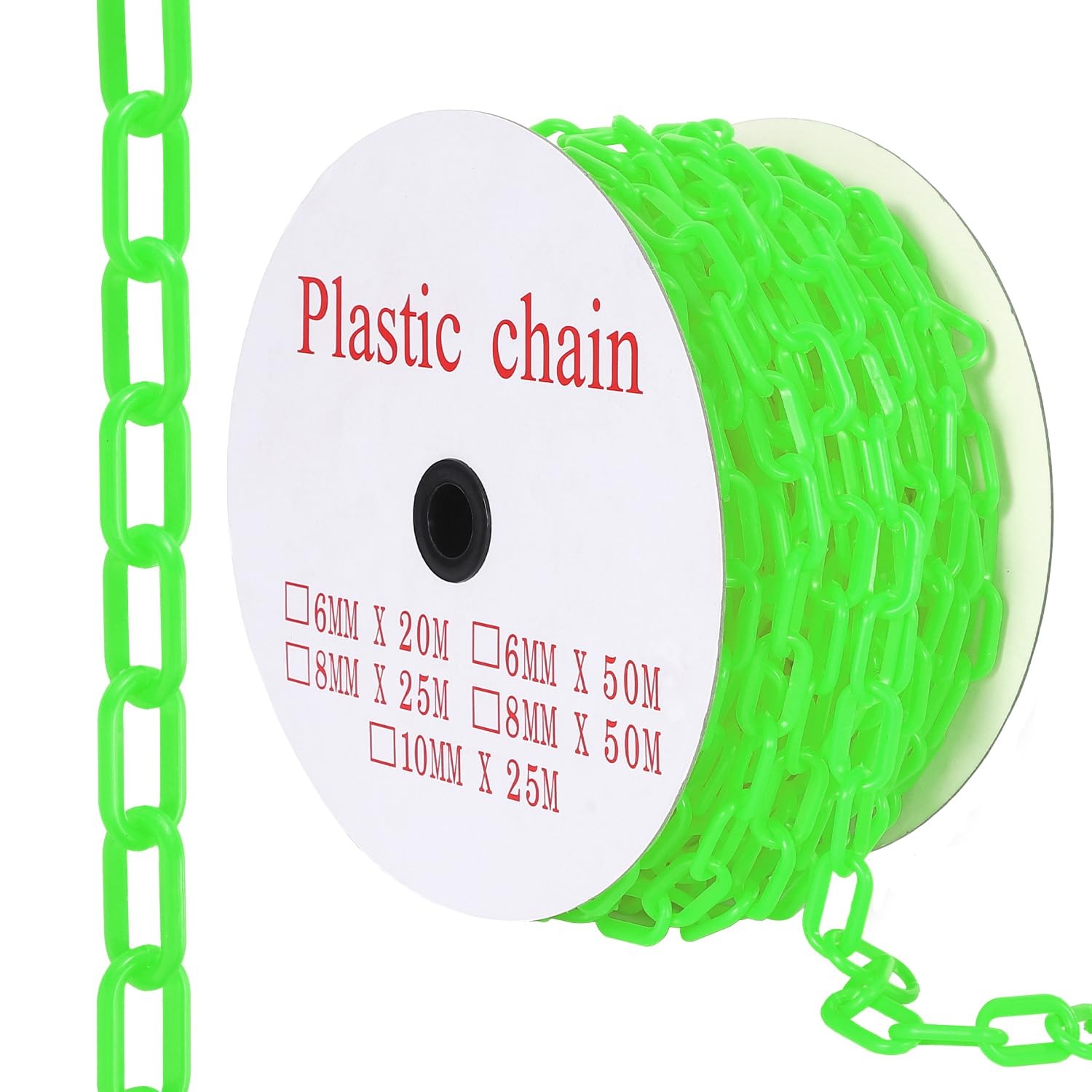 240FT Plastic Safety Chain 1.5in Links 6mm Thick included 50 Hooks Crowd Control