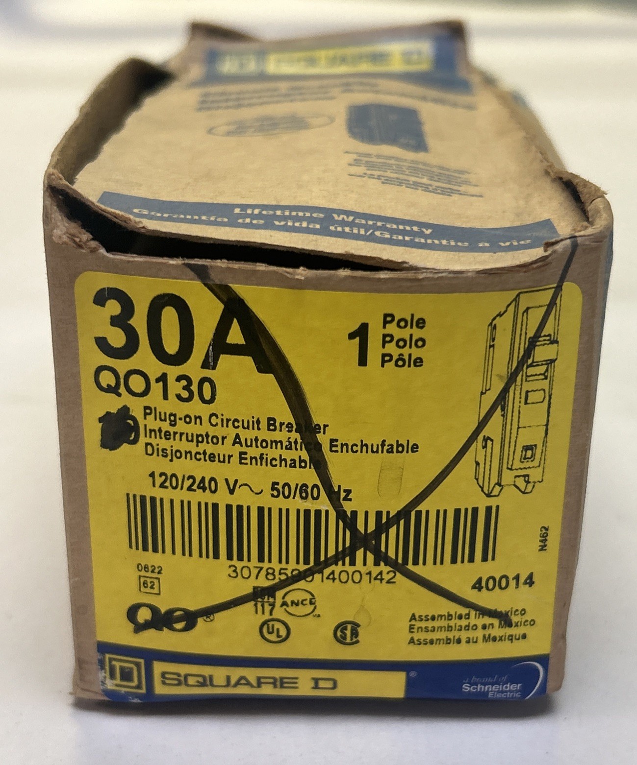 SQUARE D,QO130,CIRCUIT BREAKER 30A 120/240V 1P LOT OF 7 NOS